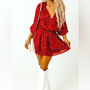 Polka dot ruffle dress